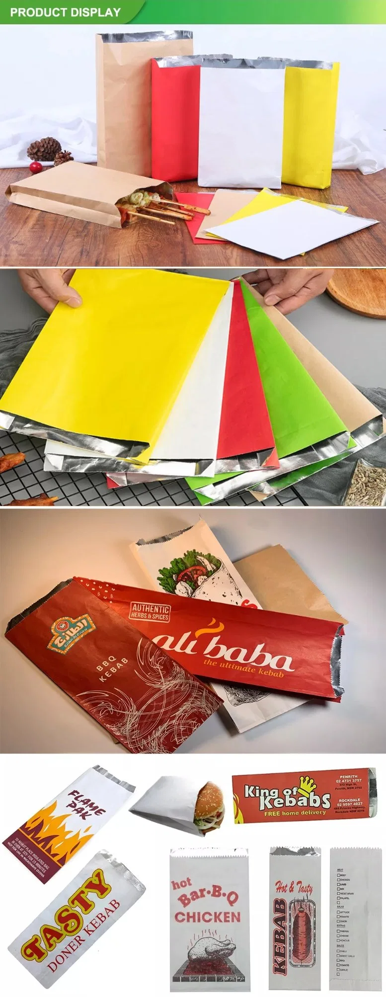 Kebab Burger King Brown Food Paper Folding Device Bag