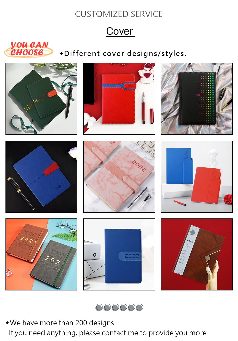 Hardcover Elastic Closure PU Leather Notebook with Dotted Lined Grid Inner Page Notebook Promotional Personalized Printed A5