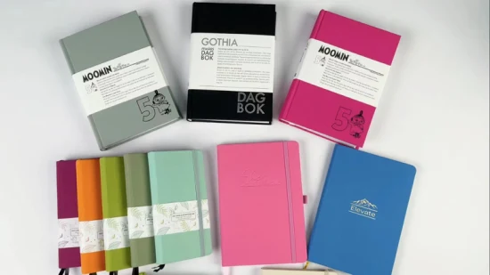 A4 A5 A6 Cuaderno de notas de lino personalizado con impresión personalizada y tapa dura
