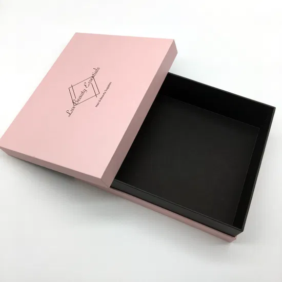 Caja de regalo de empaquetado de la joyería de la extensión del pelo del regalo de lujo rosado de encargo de Pardboard